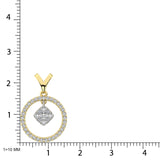 10K Yellow Gold 1/4 Ct.Tw. Diamond Circle Dangler Pendant