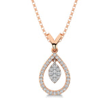 Diamond 1/5 Ct.Tw Oval Shape Pendant in 10K Rose Gold
