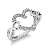 10K White Gold 1/8 Ct.Tw. Diamond Heart Ring
