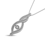 Sterling Silver Moving Diamond Accent Fashion Pendant