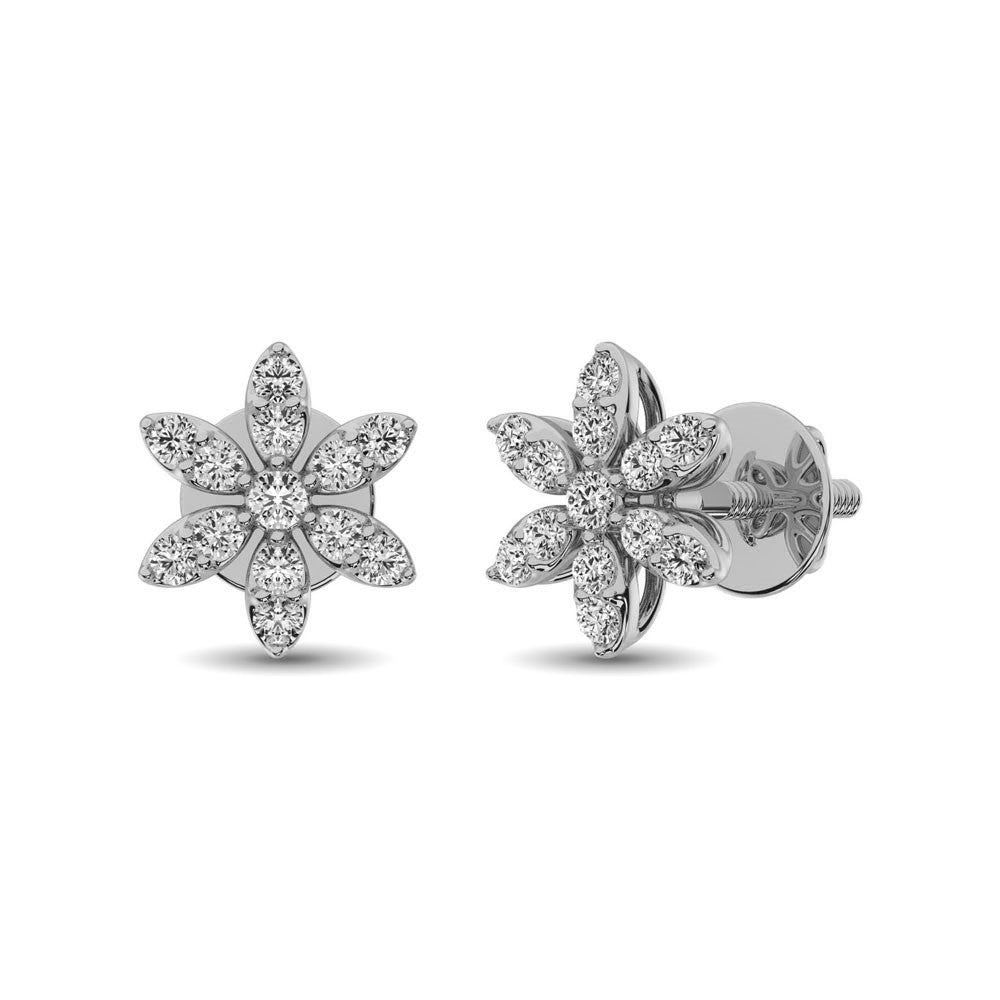 Diamond 1/3 Ct.Tw. Flower Stud Earrings