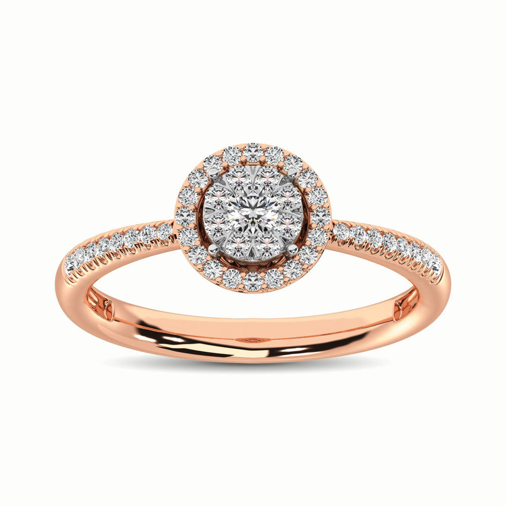 14K Rose Gold 1/3 Ct.Tw. Diamond Fashion Ring