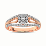10K Rose Gold 1/3 Ct.Tw. Diamond Engagement Ring