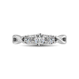 10K White Gold 1/5 Ct.Tw. Diamond Three Stone Ring