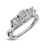 10K White Gold 1/5 Ct.Tw. Diamond Three Stone Ring