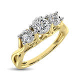 10K Yellow Gold 1/5 Ct.Tw. Diamond Three Stone Ring