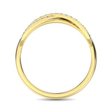 10K Yellow Gold 1/4 Ct.Tw. Diamond Cross Over Ring