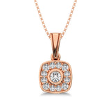 10K Rose Gold 1/6 Ct.Tw. Diamond Square Shape Pendant