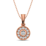 10K Rose Gold 1/6 Ct.Tw. Diamond Round Shape Pendant