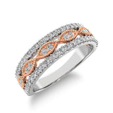 10K Two Tone Gold Square and Marquise Frame 2/5 Ct.Tw. Diamond Fashion Ring