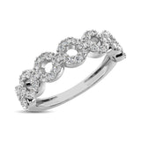 14K White Gold 1/3 Ct.Tw. Diamond 7 Station Stackable Band