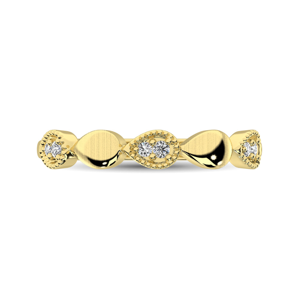 14K Yellow Gold 1/20 Ct.Tw. Diamond  Pear Shape Stackable Band