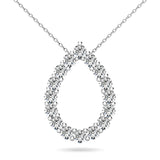14K White Gold 3/8 Ct.Tw. Diamond Tear Drop Pendant