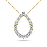 14K Yellow Gold 3/8 Ct.Tw. Diamond Tear Drop Pendant