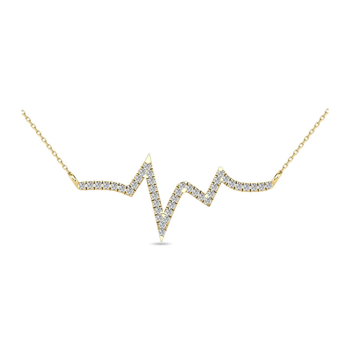 10K Yellow Gold 1/6 Ct.Tw. Diamond Heart Necklace