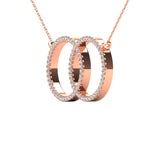 10K Rose Gold 1/5 Ct.Tw. Diamond Circle Necklace