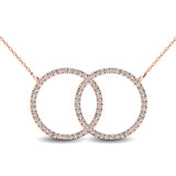 10K Rose Gold 1/5 Ct.Tw. Diamond Circle Necklace