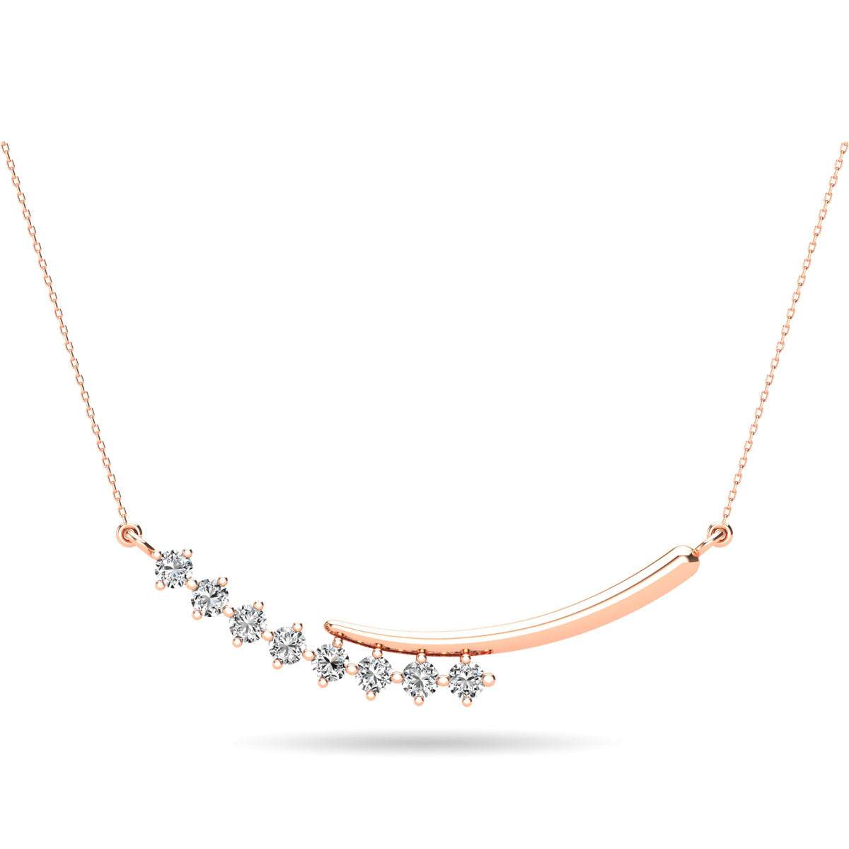 14K Rose Gold 1/4 Ct.Tw. Diamond Fashion Necklace
