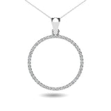 10K White Gold 1/6 Ct.Tw. Diamond Circle Pendant