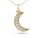 Diamond 1/10 Ct.Tw. Crescent Moon Pendant in 10K Yellow Gold