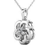 Open Flower Diamond 1/10 Ct.Tw. Pendant