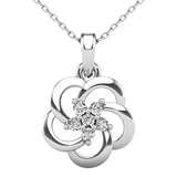Open Flower Diamond 1/10 Ct.Tw. Pendant