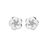 Open Flower Diamond 1/8 Ct.Tw. Stud Earrings