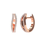 14K Rose Gold 1/4 Ct.Tw. Diamond Hoop Earrings