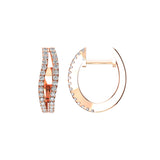 14K Rose Gold 1/4 Ct.Tw. Diamond Hoop Earrings