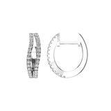 14K White Gold 1/4 Ct.Tw. Diamond Hoop Earrings