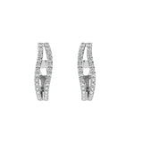 14K White Gold 1/4 Ct.Tw. Diamond Hoop Earrings