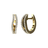 14K Yellow Gold 1/4 Ct.Tw. Diamond Hoop Earrings