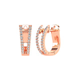 14K Rose Gold 1/4 Ct.Tw. Diamond Huggies Earrings