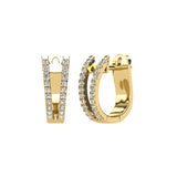 14K Yellow Gold 1/4 Ct.Tw. Diamond  Huggies Earrings