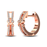 10K Rose Gold 1/6 Ct.Tw. Diamond Hoop Earrings
