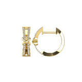 10K Yellow Gold 1/6 Ct.Tw. Diamond Hoop Earrings