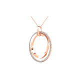 14K Rose Gold 1/2 Ct.Tw. Diamond Double Frame Pendant