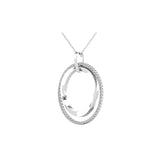 14K White Gold 1/2 Ct.Tw. Diamond Double Frame Pendant