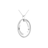 14K White Gold 1/2 Ct.Tw. Diamond Double Frame Pendant
