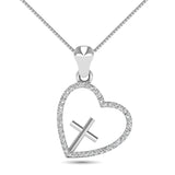14K White Gold 1/5 Ct.Tw. Diamond Cross Pendant