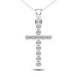 Bezel Set Diamond 1/20 Ct.Tw Cross Pendant