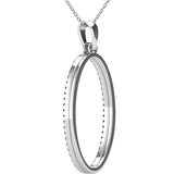 Diamond 1/5 Ct.Tw Oval Shape Pendant in 10K White Gold