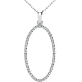 Diamond 1/5 Ct.Tw Oval Shape Pendant in 10K White Gold
