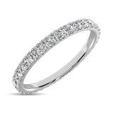 14K White Gold Diamond 5/8 Ct.Tw. 9 Stone Anniversary Band