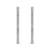 14K White Gold Diamond 2 2/5 Ct.Tw. In and Out Hoop Earrings