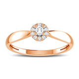 10K Rose Gold 1/6 Ct.Tw. Diamond Twisted Ring