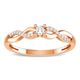 10K Rose Gold 1/6 Ct.Tw. Diamond Twist Ring