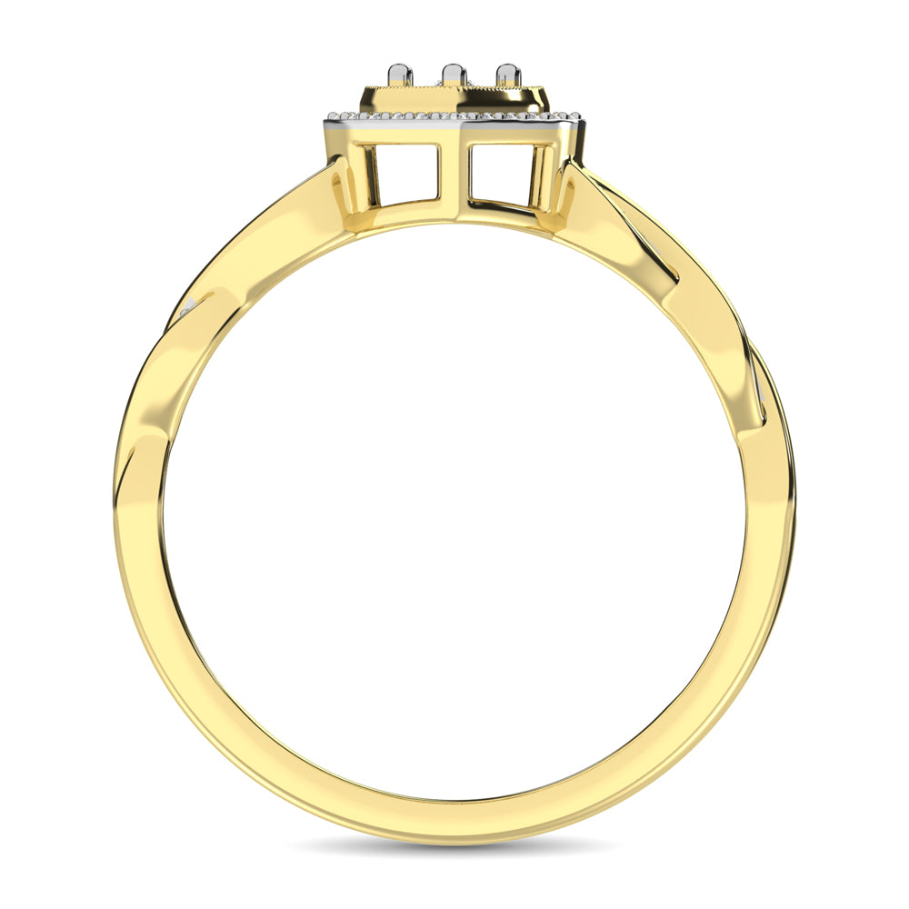 10K Yellow Gold Diamond 1/10 Ct.Tw. Heart Ring
