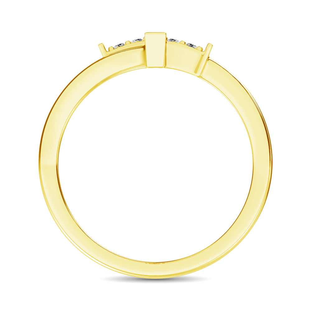 10K Yellow Gold Diamond 1/8 Ct.Tw. Cross Ring