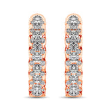 10K Rose Gold Diamond 1 Ct.Tw. Hoop Earrings